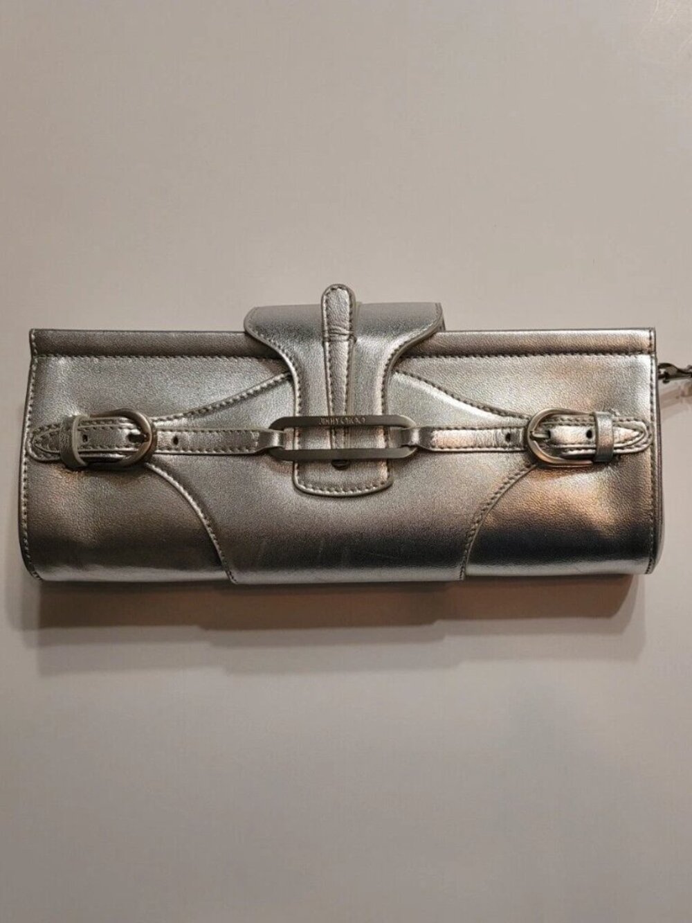 Jimmy Choo Metalic Silver Clutch